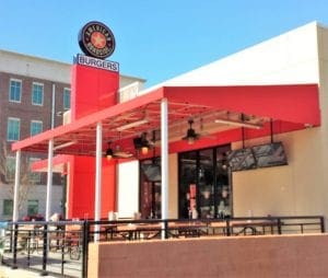 American Roadside Burgers Commercial Patio Awning Greenville, SC