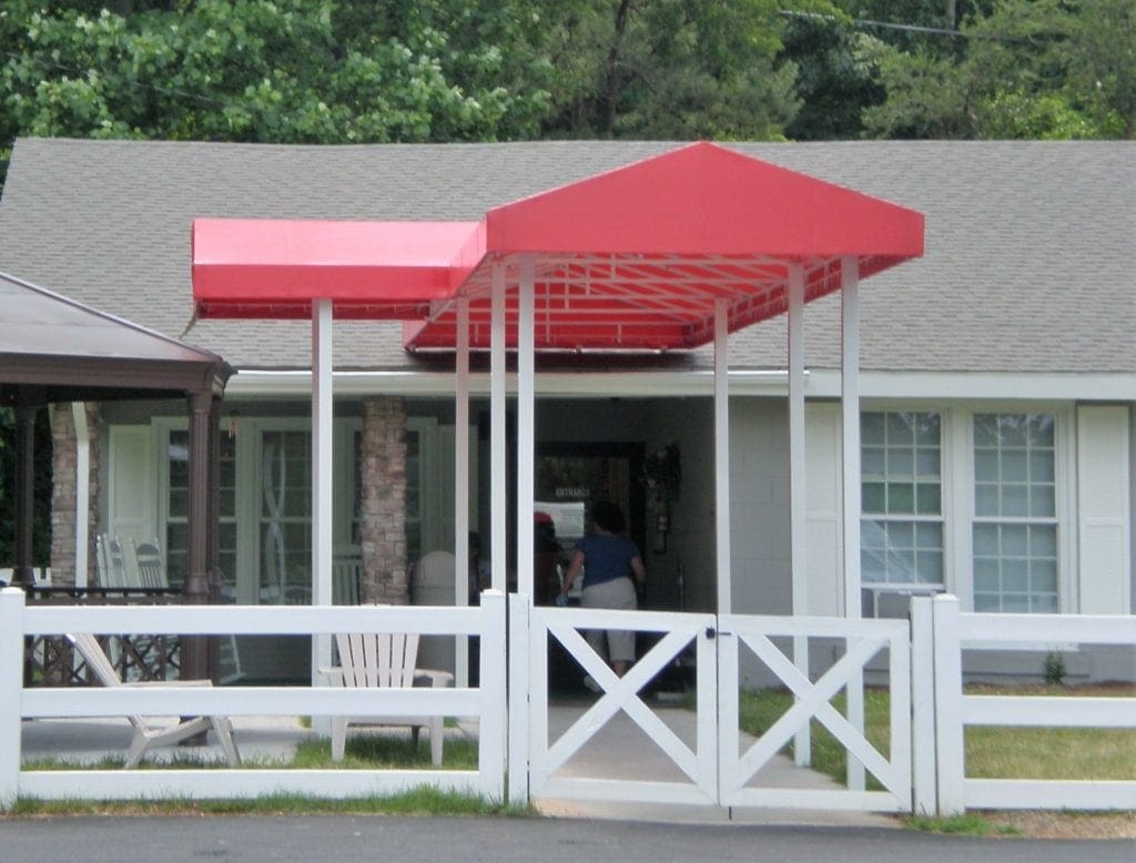 Storefront Fabric Walkway Canopies Benefits Buyer Information Free Quote Greenville Awning Company Greenville Sc